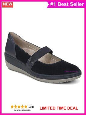 Suede Orthotic Mary Jane Wedge Casual Shoe Comfort Support